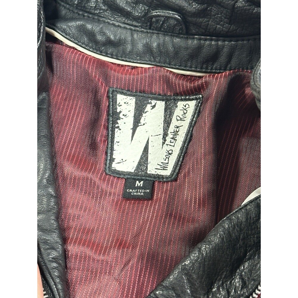 Wilson’s Leather Def Leppard Jacket Women’s Medium Studded Distressed Black Zip - Picture 15 of 15